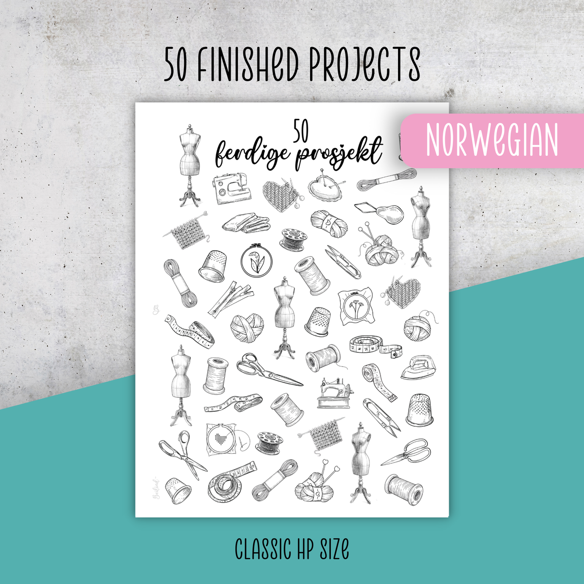 50 Finished Projects Challenge, Classic Size Insert