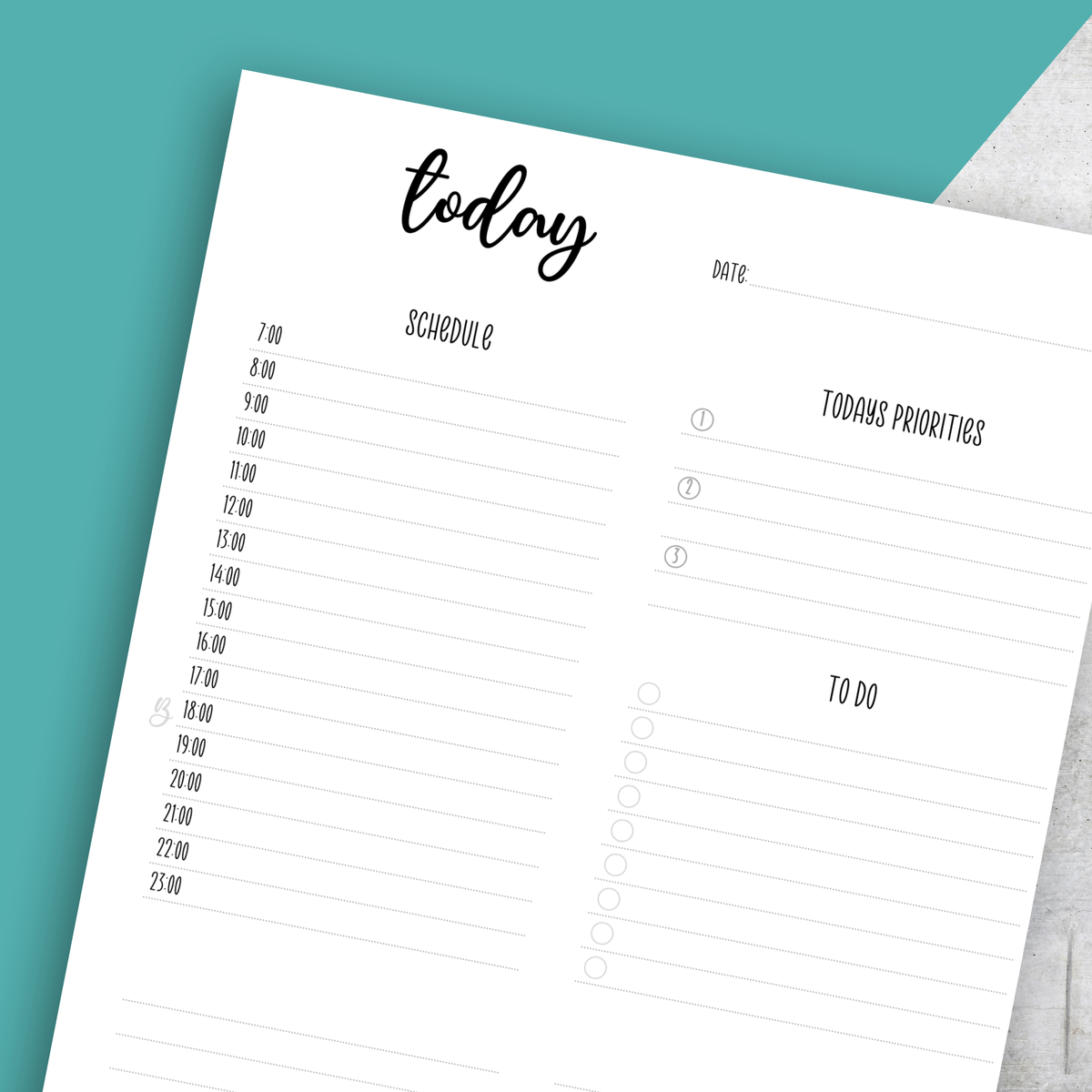 Daily Page No 1, Classic Size Insert
