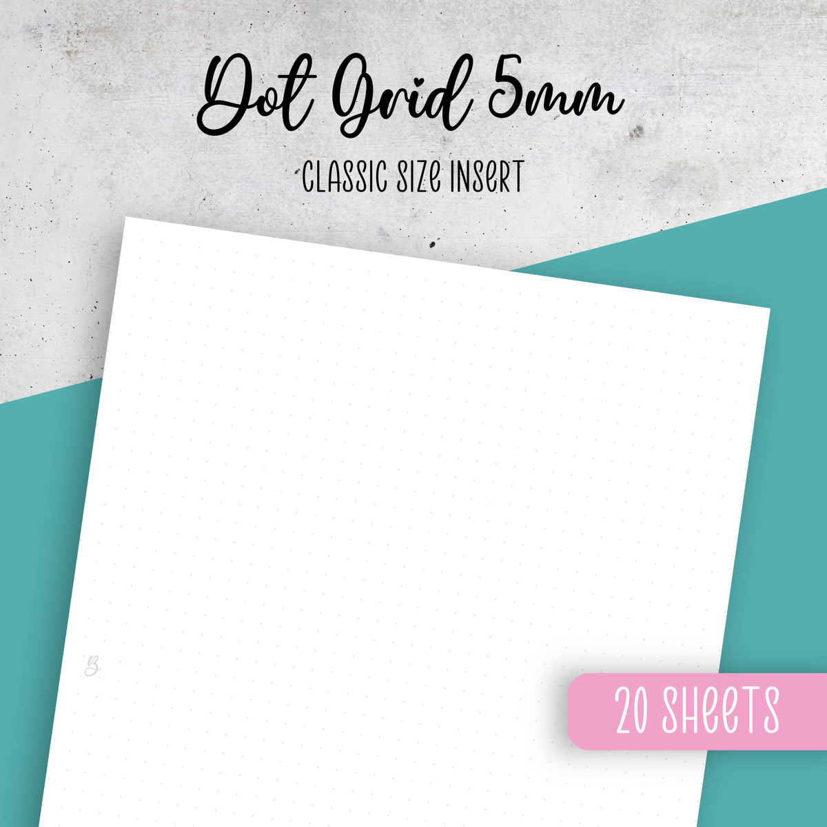 Dot Grid 5mm, 20 sheet Bundle, Classic Planner Insert