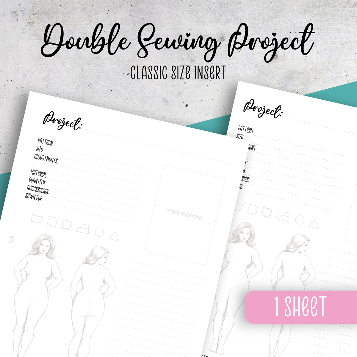 Sewing Projects x2, Classic Size Insert