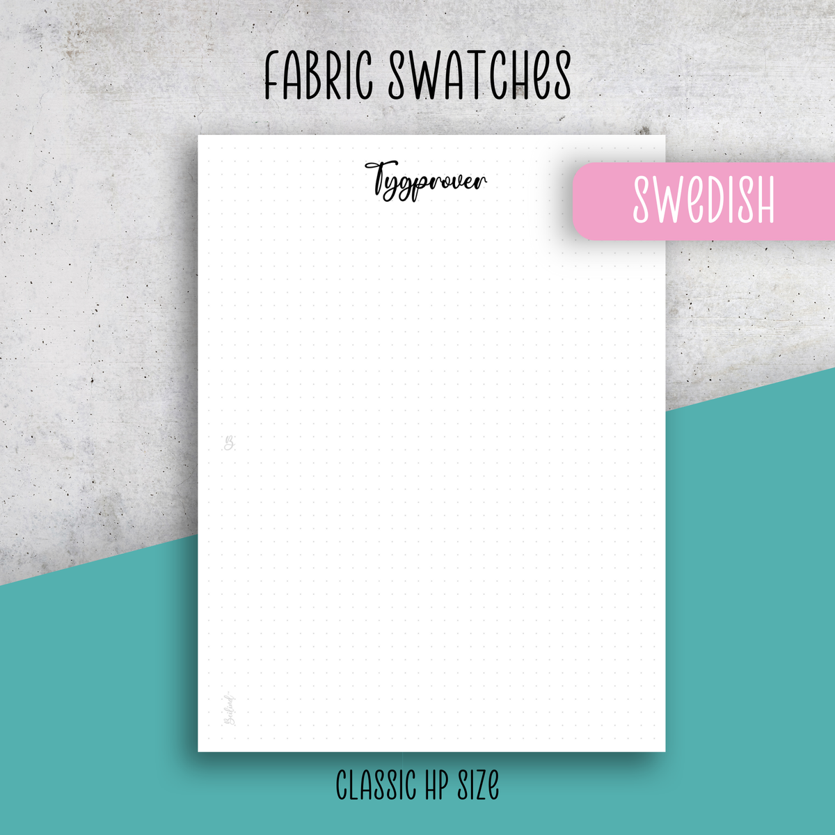 Fabric Swatches, Classic Size Insert