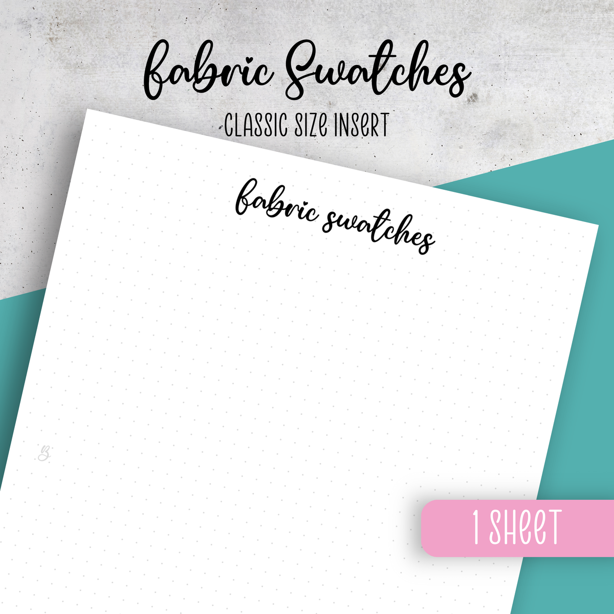 Fabric Swatches, Classic Size Insert
