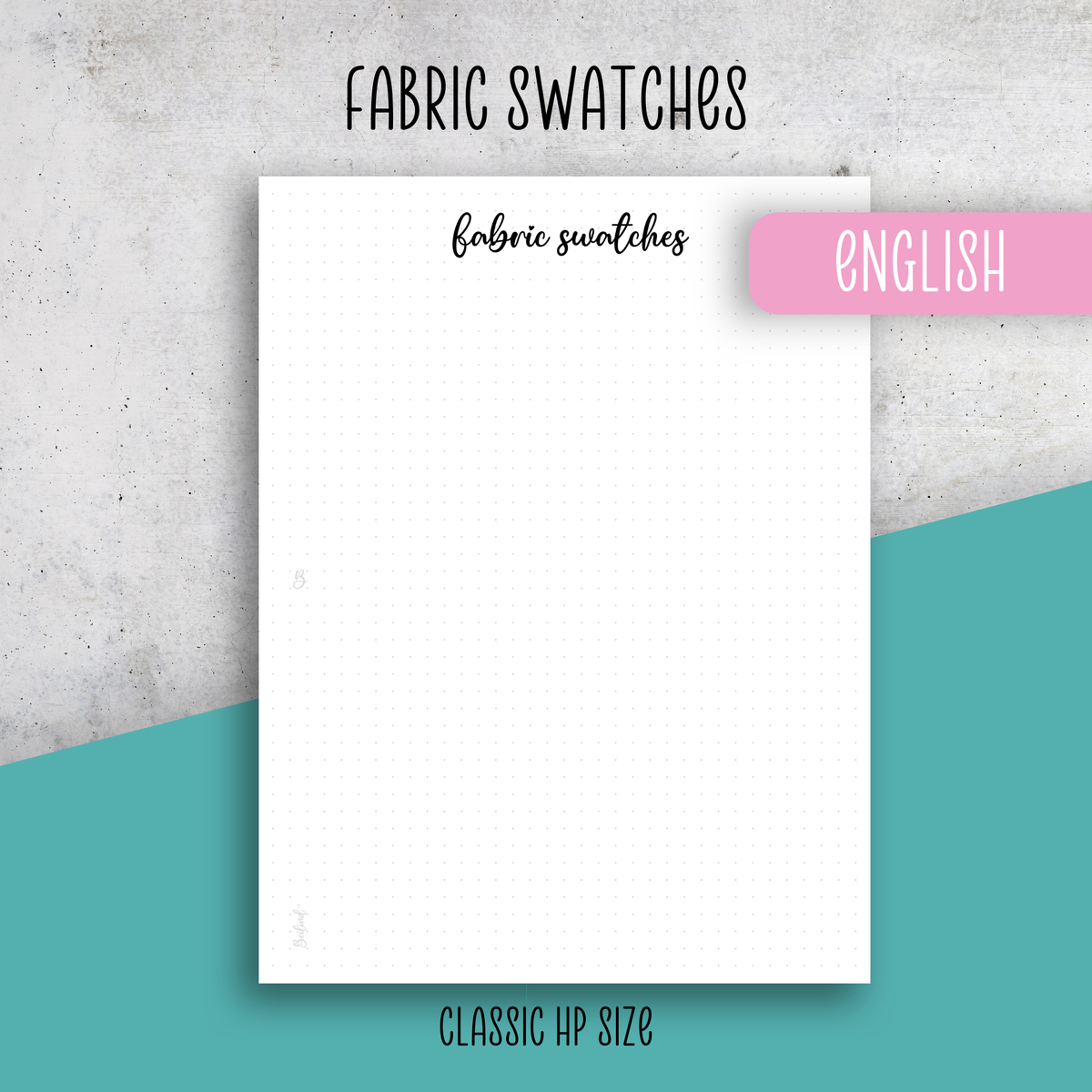 Fabric Swatches, Classic Size Insert