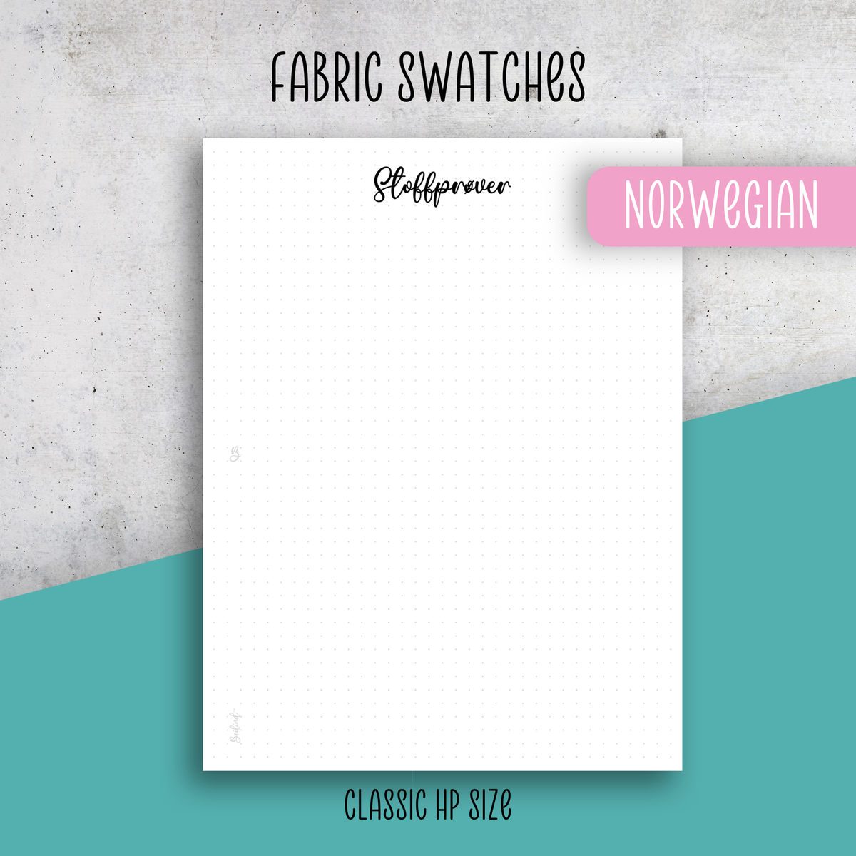 Fabric Swatches, Classic Size Insert