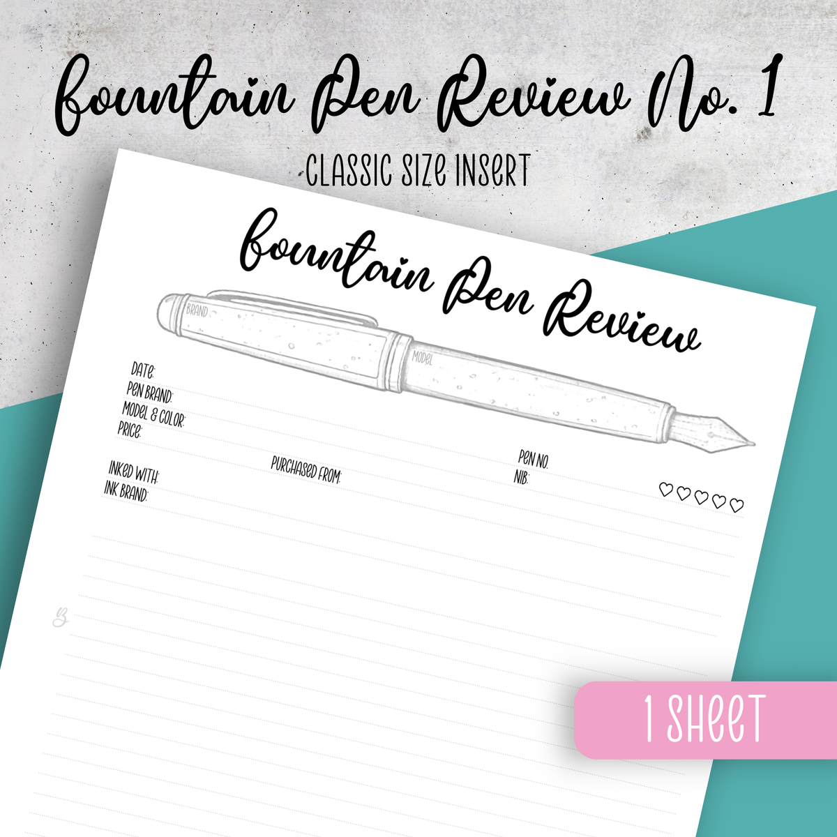 Fountain Pen Review No. 1 Insert