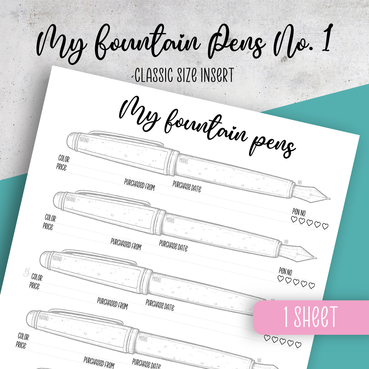 My Fountain Pens No. 1 Insert