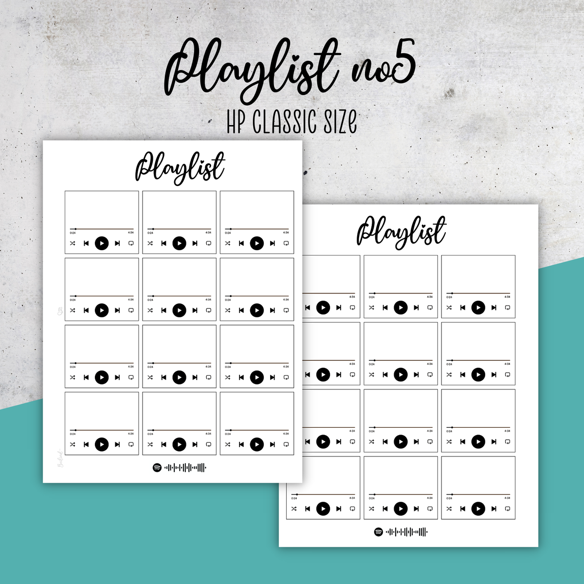 Playlist No5, Classic Size Insert