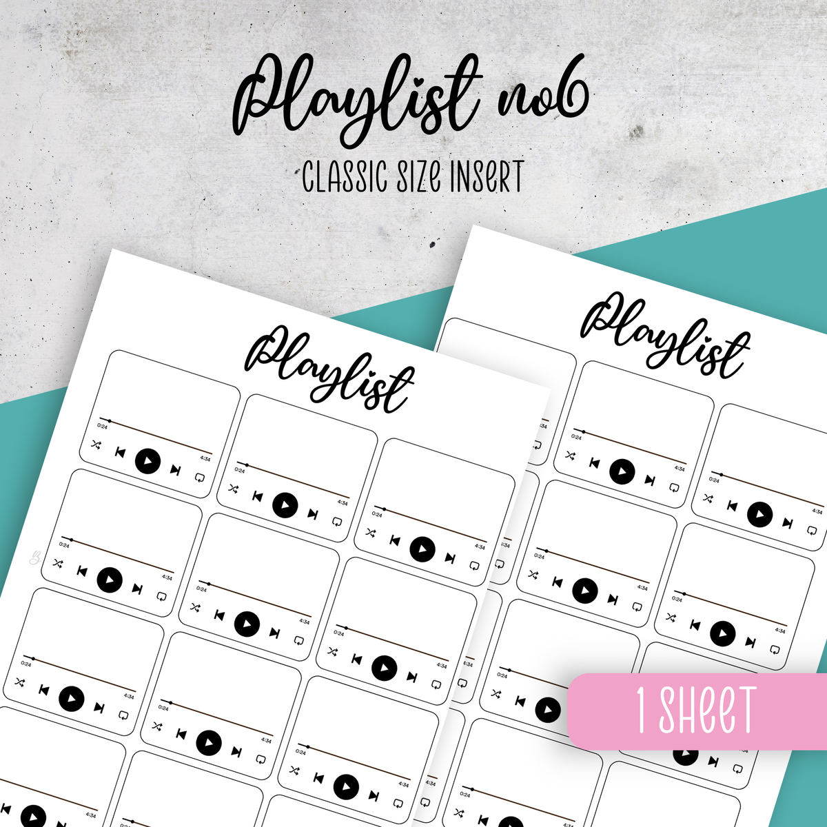 Playlist No6, Classic Size Insert
