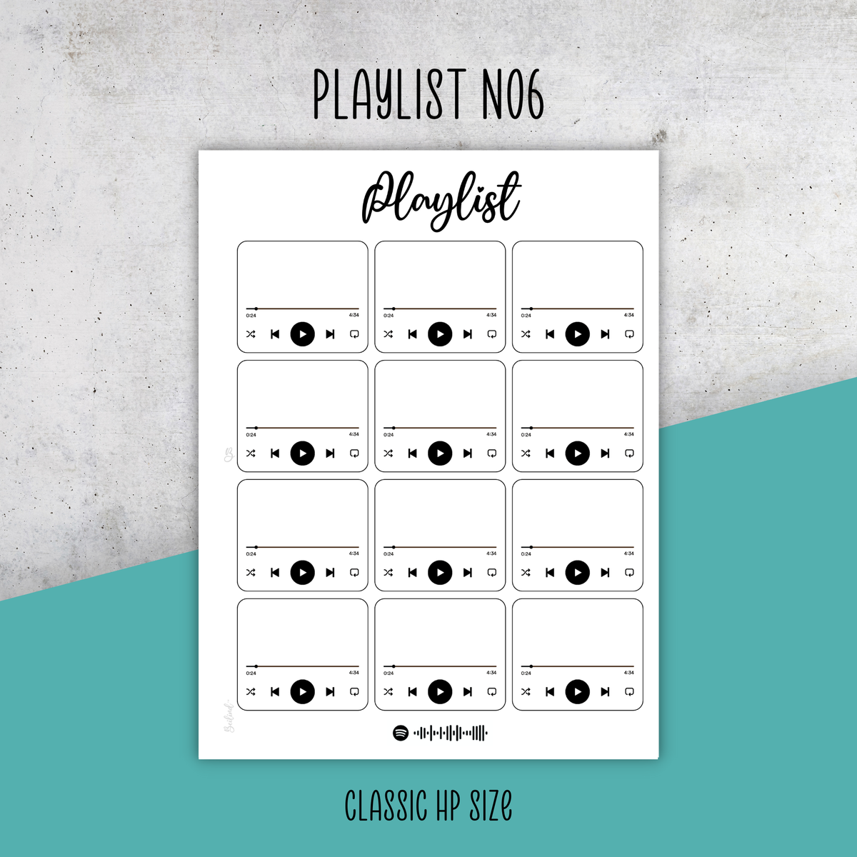 Playlist No6, Classic Size Insert