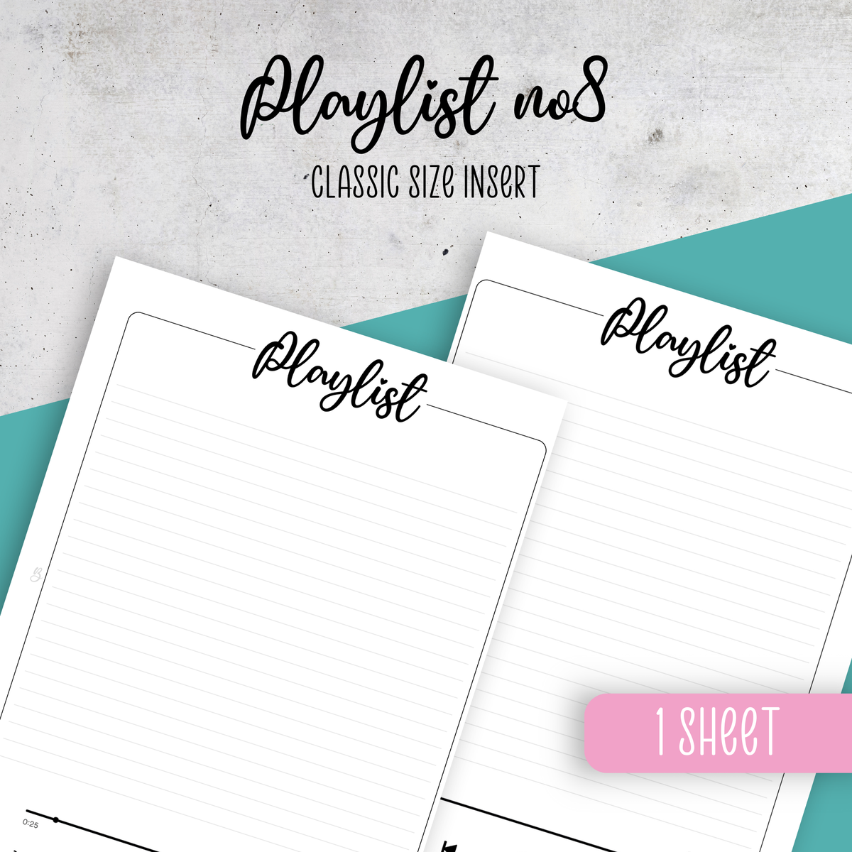 Playlist No8, Classic Size Insert