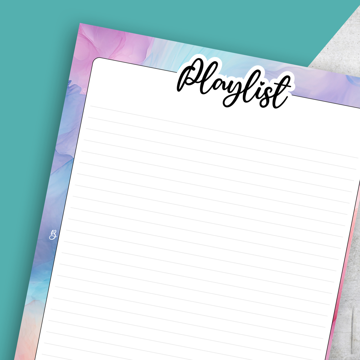 Playlist No8, Pastel Ink, Classic Size Insert