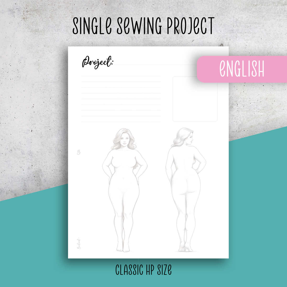 Sewing Project x1 Page, Classic Size Insert