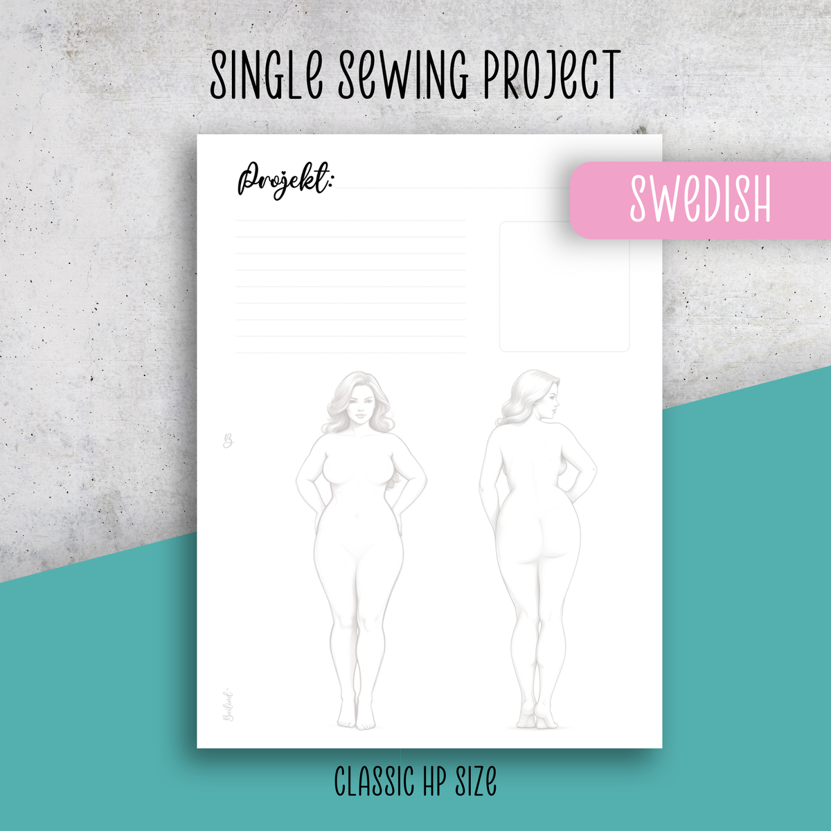 Sewing Project x1 Page, Classic Size Insert