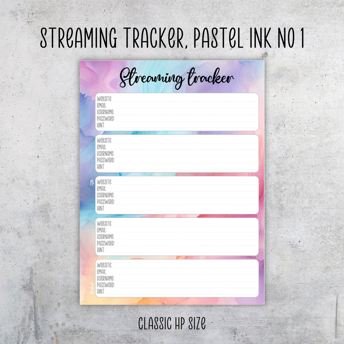 Streaming Tracker Pastel Ink, Classic Size Insert