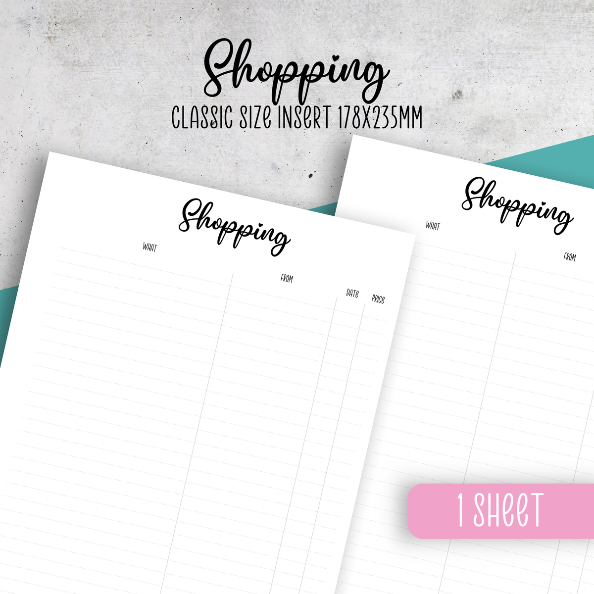 Shopping Insert