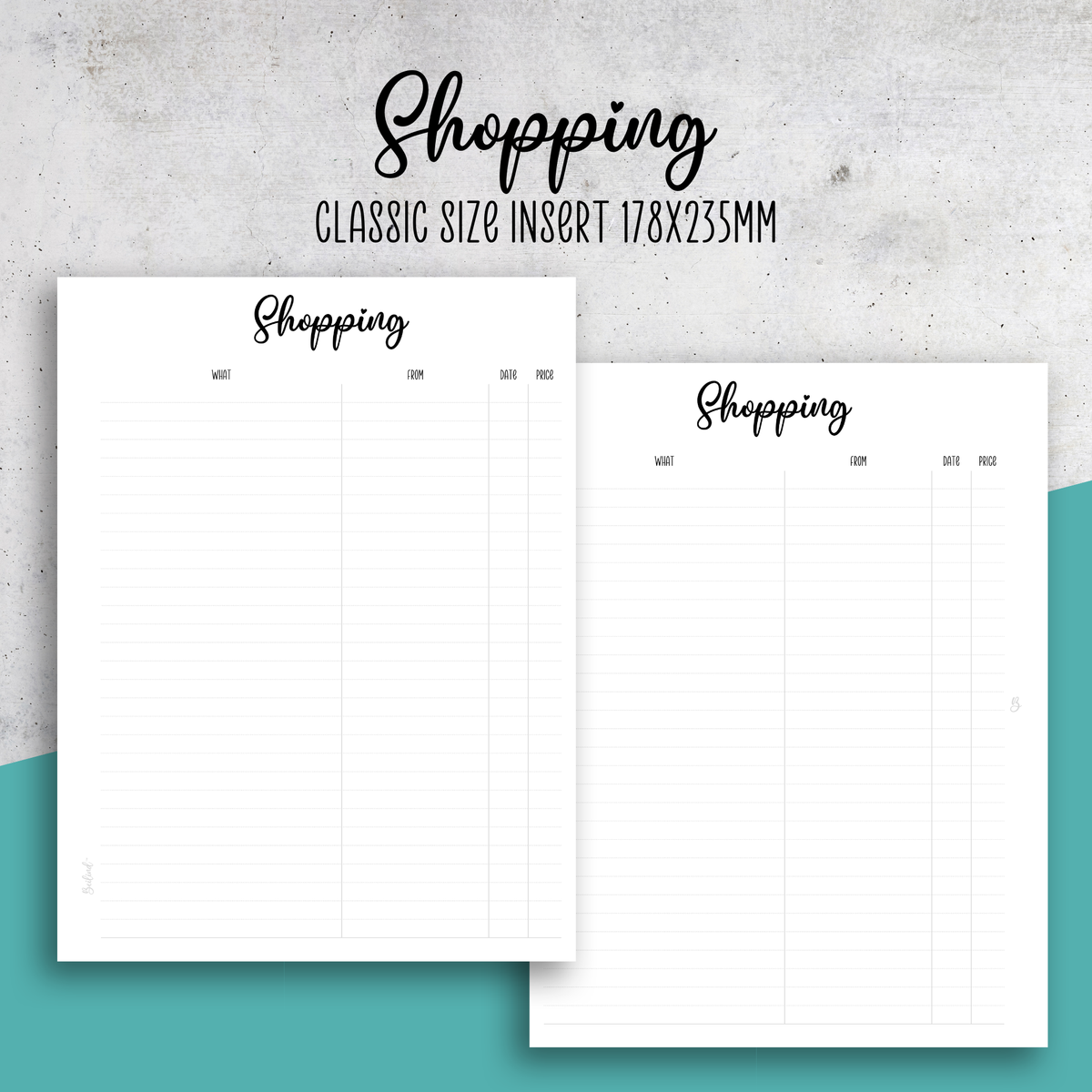 Shopping Insert