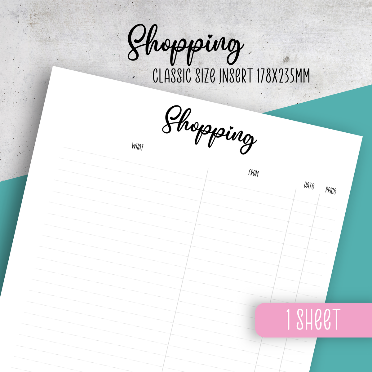 Shopping Insert