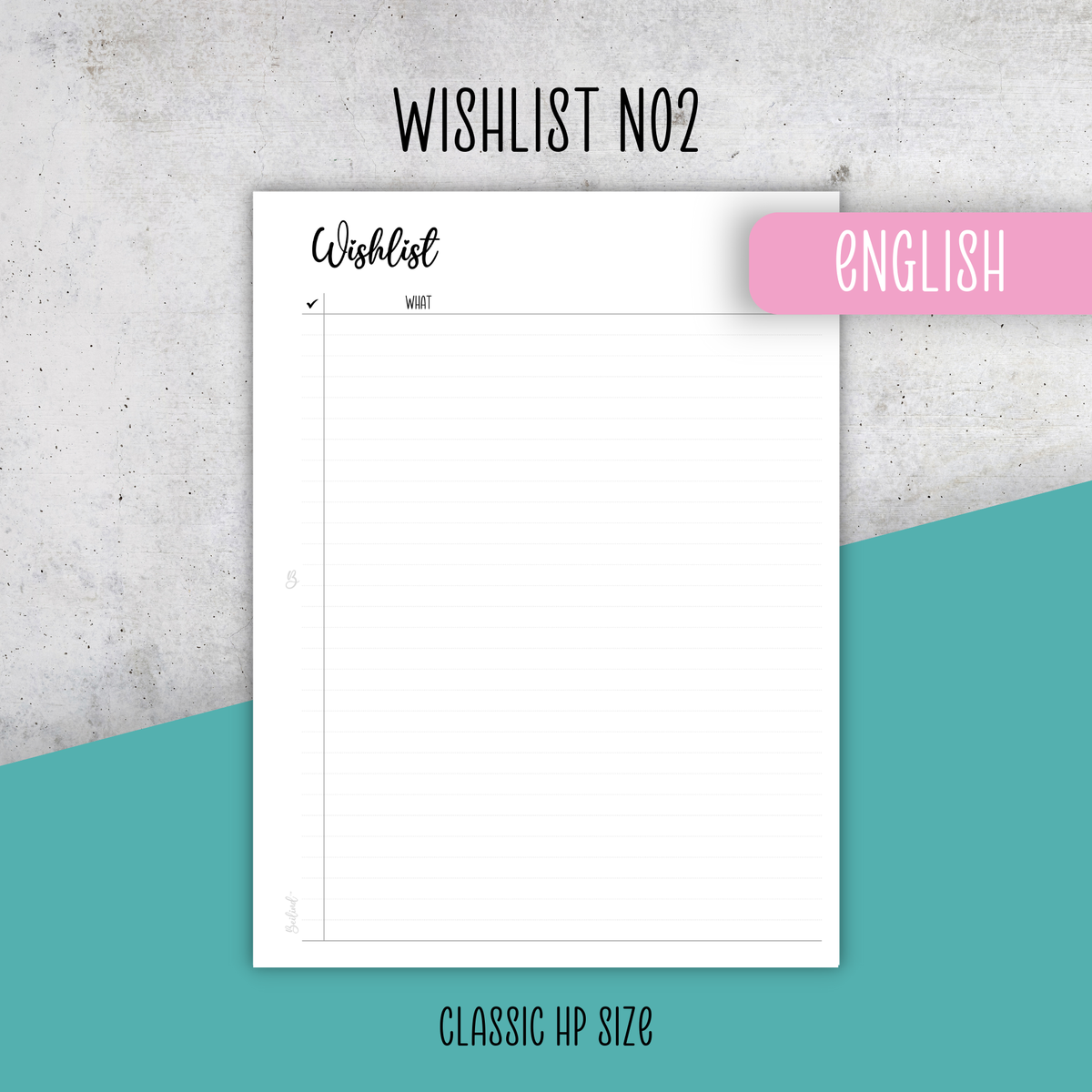Wishlist No2, Classic Size Insert