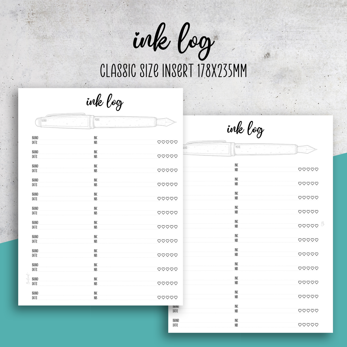 Ink Log Insert