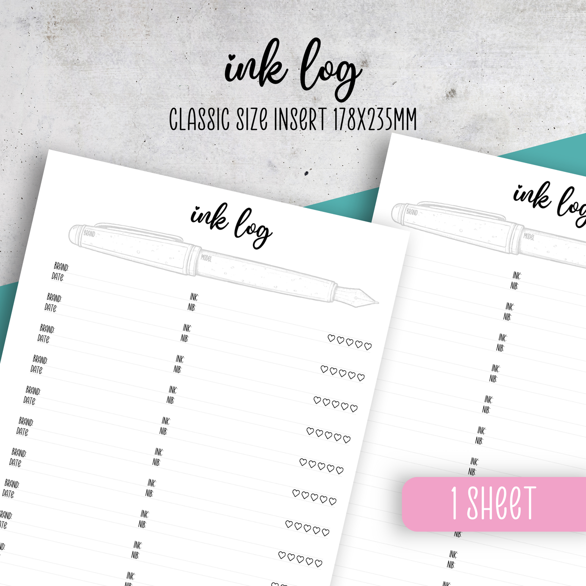 Ink Log Insert