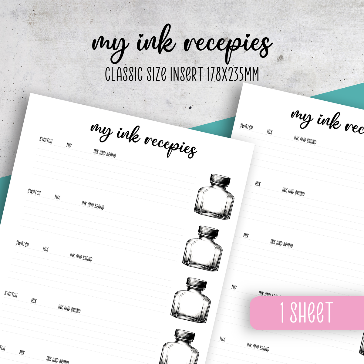My Ink Recepies Insert