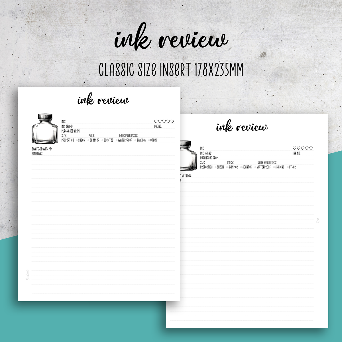 Ink Review Insert