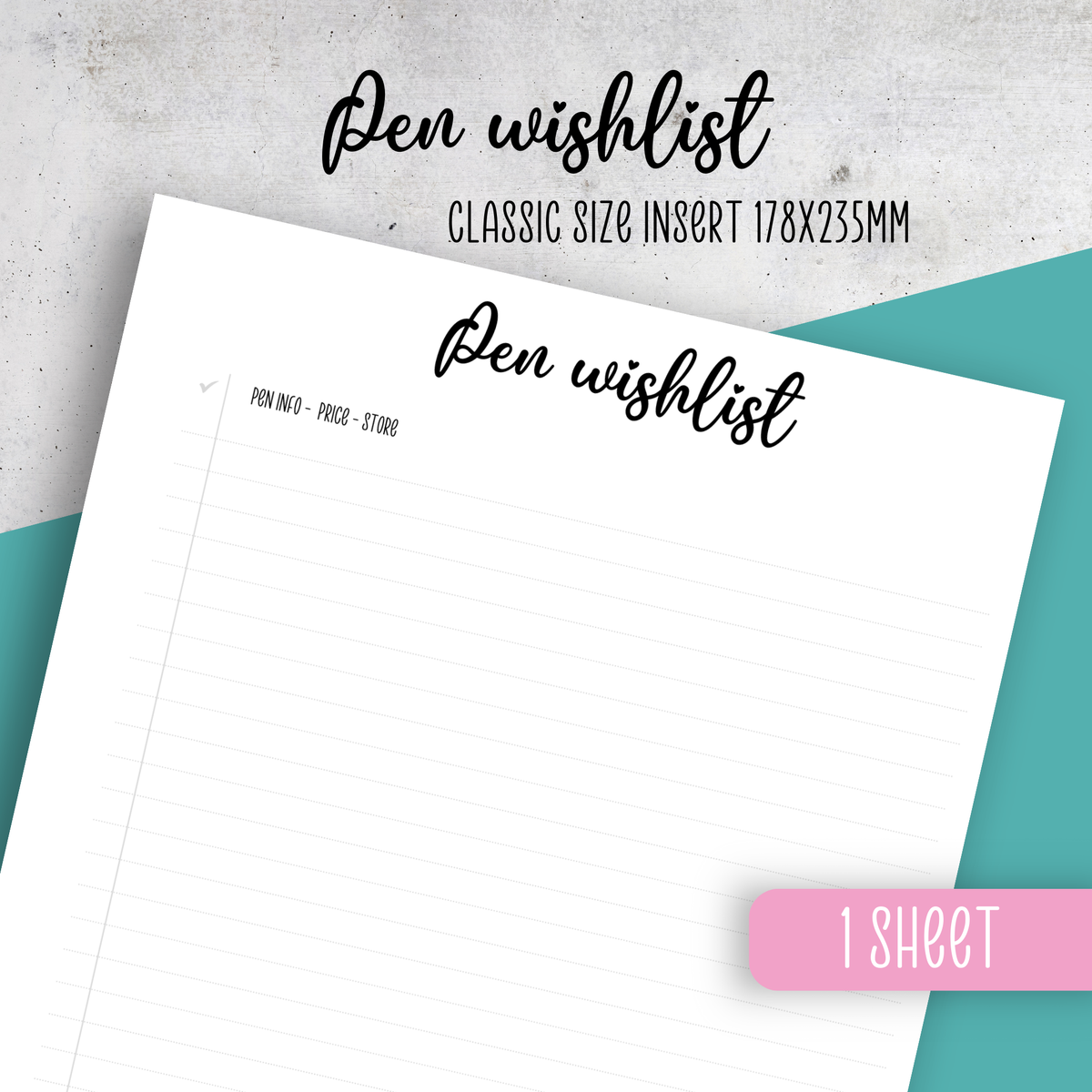 Pen Wishlist Insert