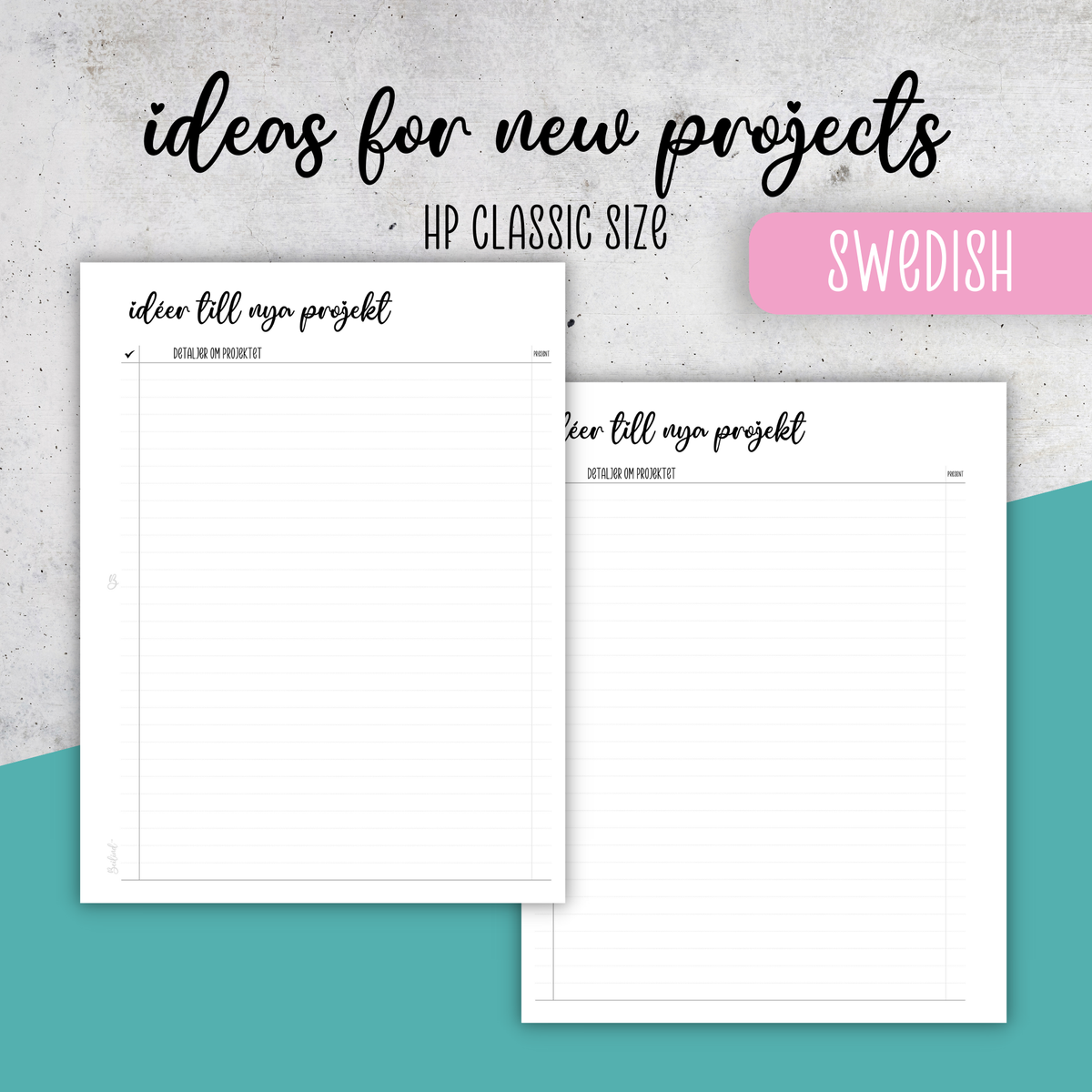 Ideas for new stitch projects, Classic Size Insert