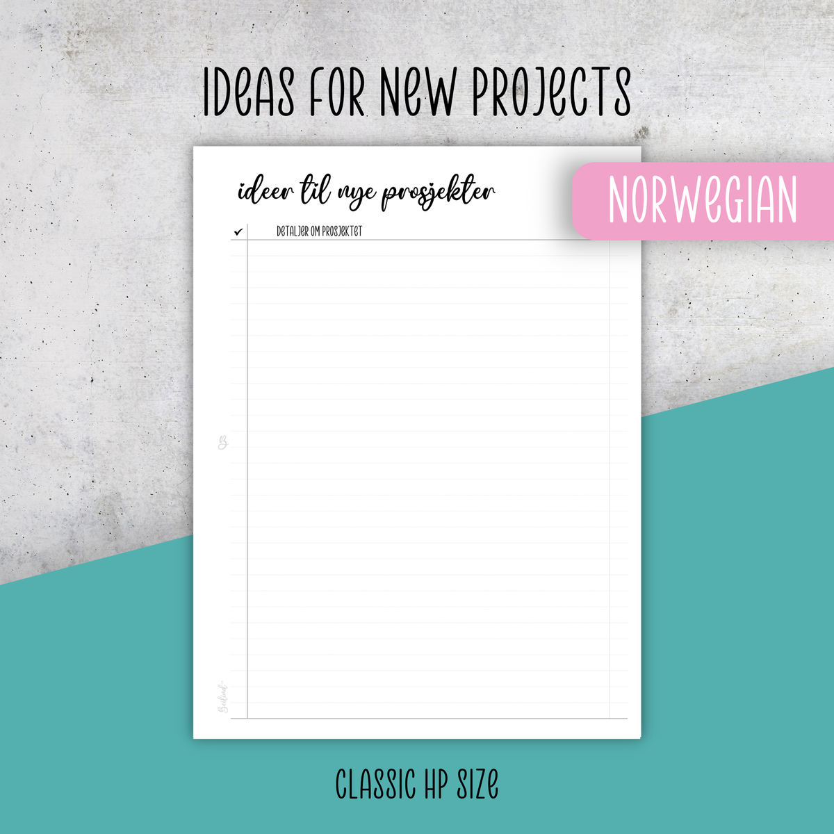 Ideas for new stitch projects, Classic Size Insert