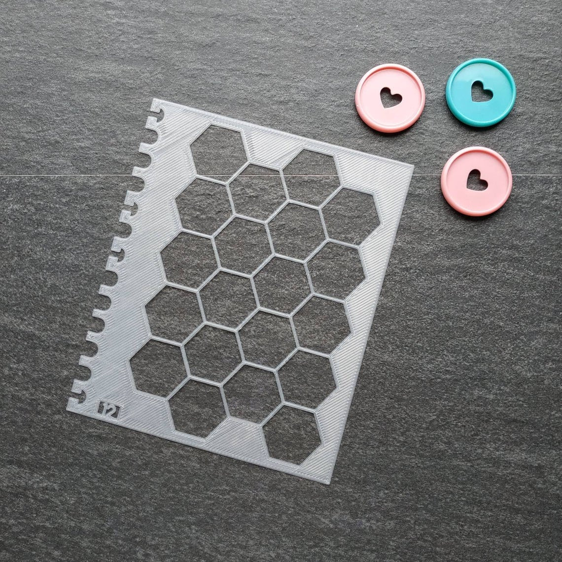 Hexagon pattern Stencil - Large, number 12