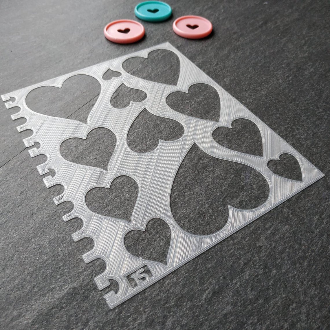 Hearts Stencil - Large, number 15