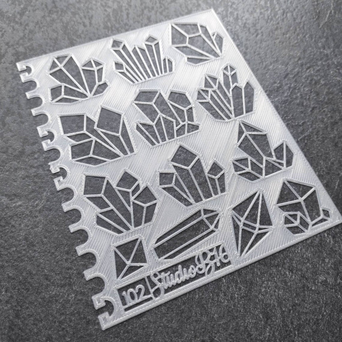 Crystals Stencil - Large, number 102