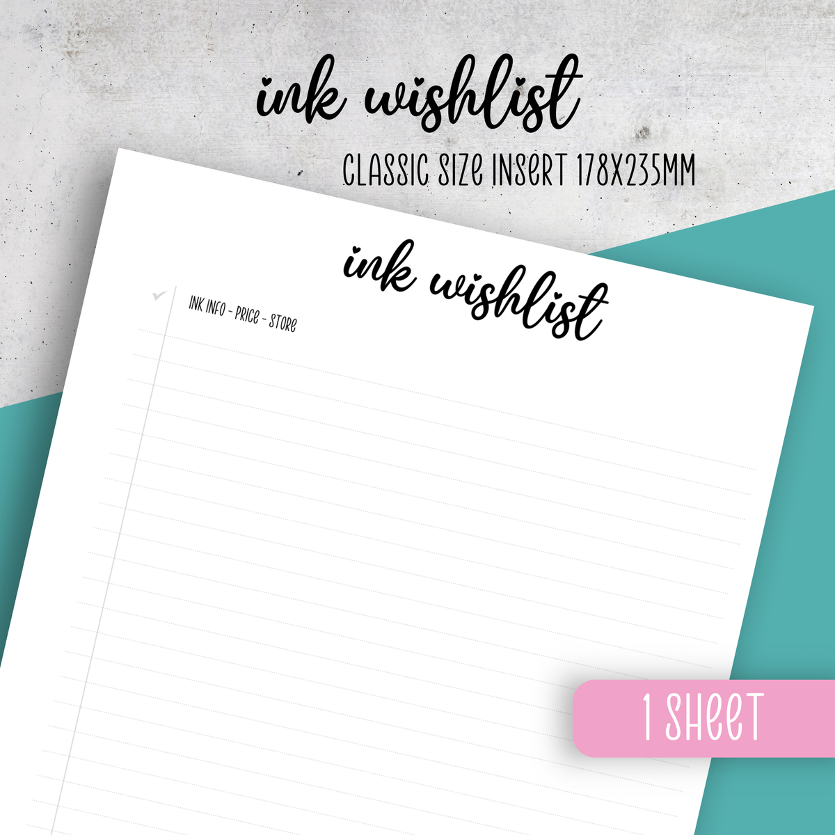Ink Wishlist Insert